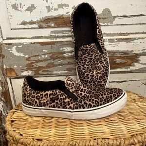 cheetah print slide on vans women 11